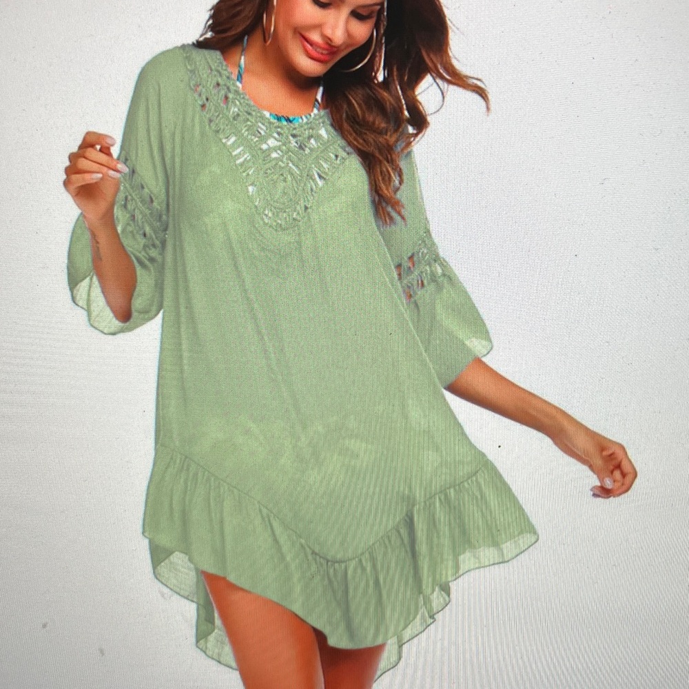 Green Women's Swim Cover-Up